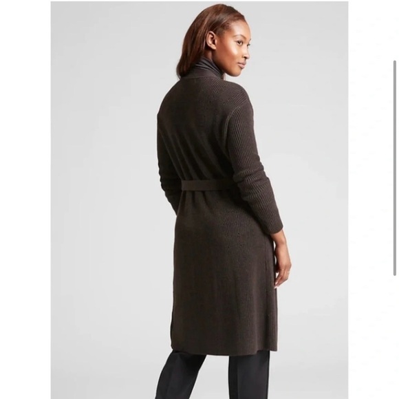 Athleta Scenic Wrap Merino Wool Blend Cardigan in Walnut Brown Size Medium - Picture 2 of 14
